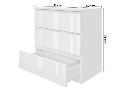 Komoda MODO 70 cm 3 szuflady Biały mat