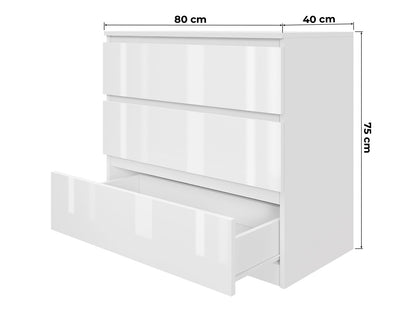 Komoda MODO 80 cm 3 szuflady Biały mat