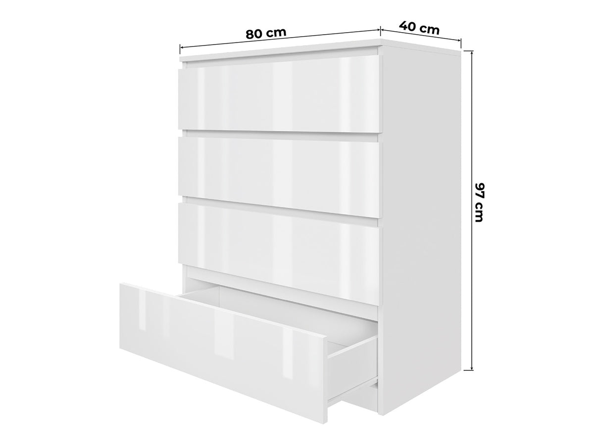 Komoda MODO 80 cm 4 szuflady Biały mat