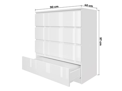 Komoda MODO 90 cm 4 szuflady Biały mat