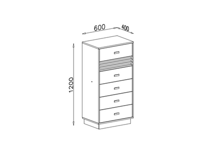 Komoda VELLUTO 60 cm z szufladami Jasny dąb