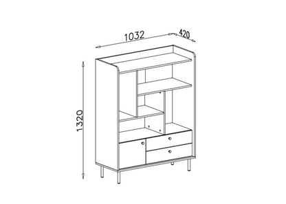 Regał NORDA z szufladami Jasny beż