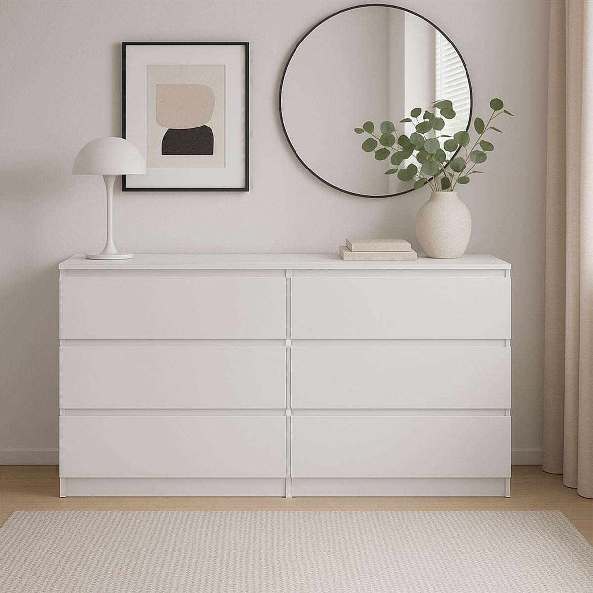 Komoda MODO 120 cm 6 szuflad Biały mat