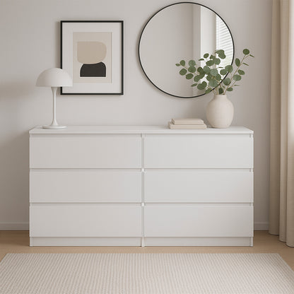 Komoda MODO 120 cm 6 szuflad Biały mat