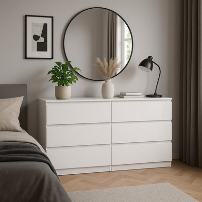Komoda MODO 120 cm 6 szuflad Biały mat