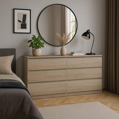 Komoda MODO 120 cm 6 szuflad Dąb sonoma