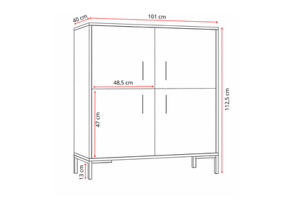 Komoda wysoka NORANO 100 cm Dąb sonoma