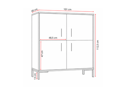 Komoda wysoka NORANO 100 cm Kaszmir
