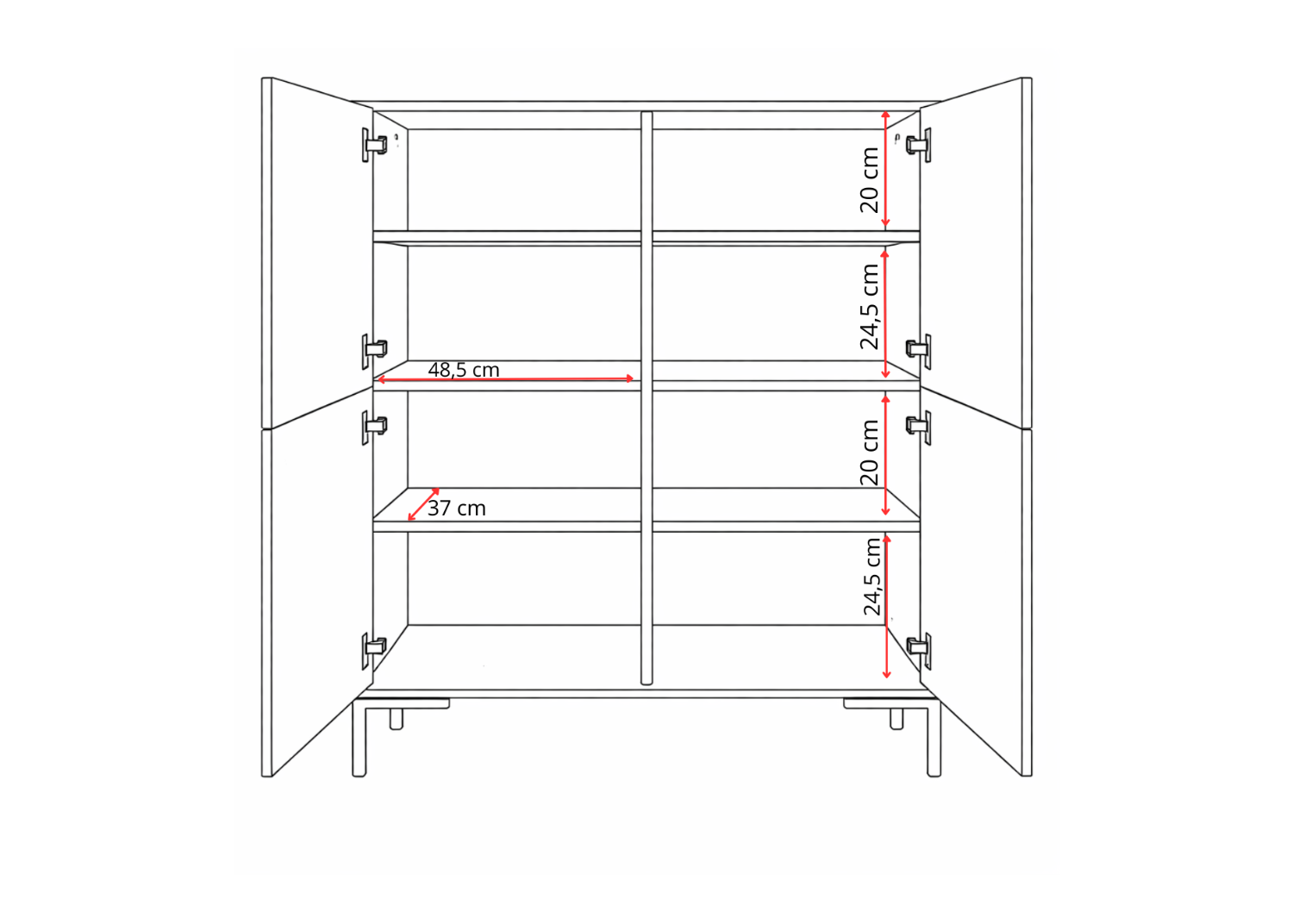 Komoda wysoka NORANO 100 cm Biały mat