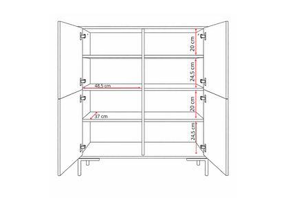Komoda wysoka NORANO 100 cm Dąb sonoma