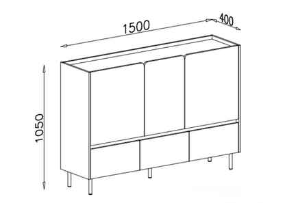 Komoda VALORIA 150 cm Jasny beż