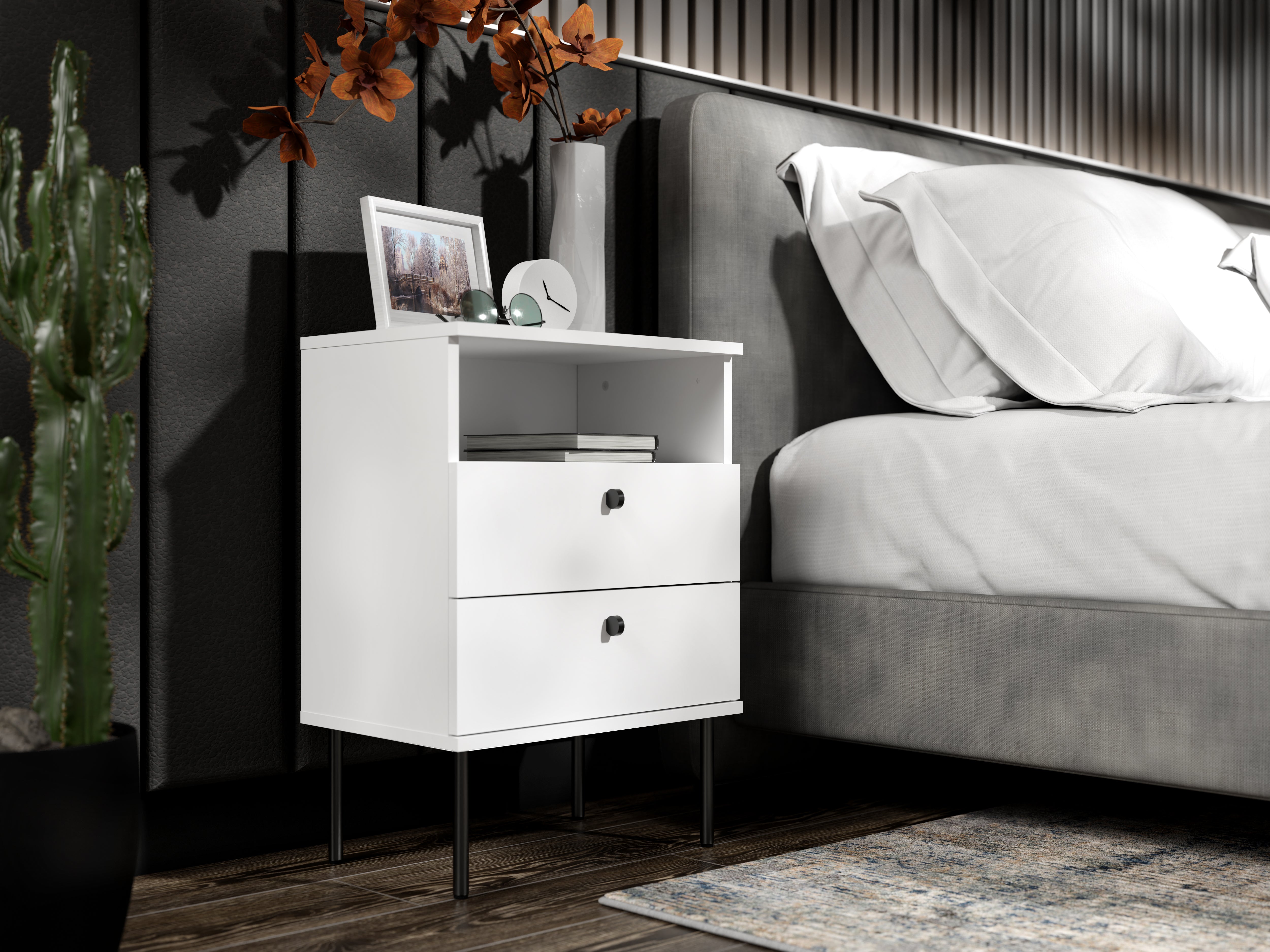 Stolik nocny SENALI 50 cm Biały