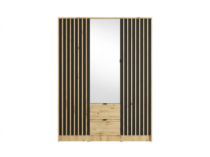 Szafa trzydrzwiowa z lustrem LUNOMA 150 cm Dąb artisan