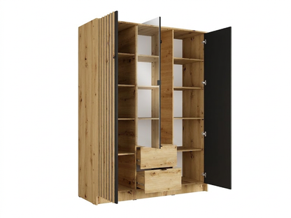 Szafa trzydrzwiowa z lustrem LUNOMA 150 cm Dąb artisan