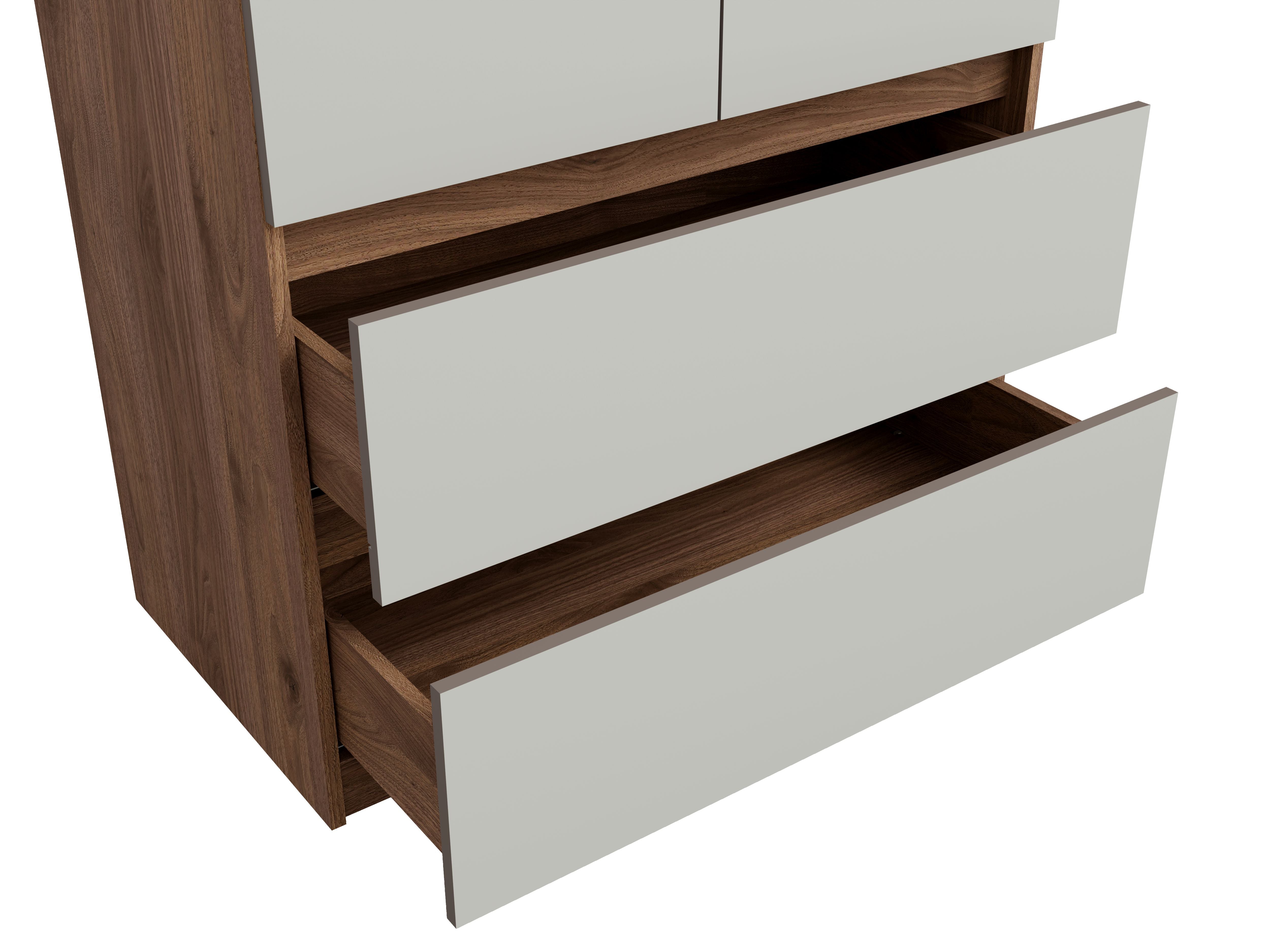 Szafa dwudrzwiowa LIVIENO 90 cm Szary + Orzech