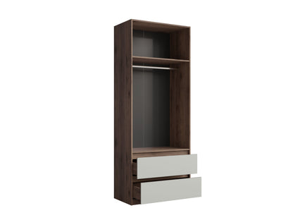 Szafa dwudrzwiowa LIVIENO 90 cm Szary + Orzech