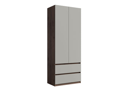 Szafa dwudrzwiowa LIVIENO 90 cm Szary + Orzech
