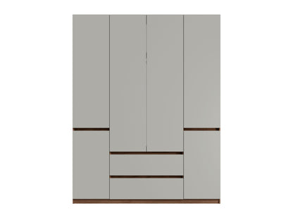 Szafa 6-drzwiowa LIVIENO 180 cm Szary + Orzech
