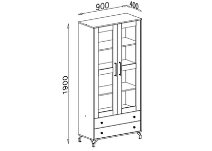 Witryna dwudrzwiowa MONO 90 cm Biały połysk