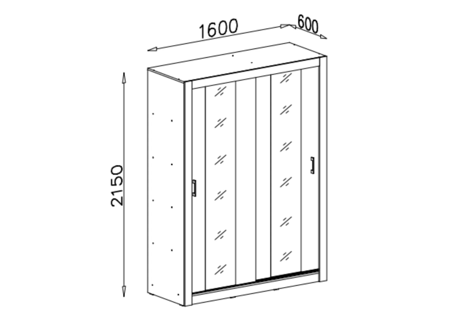 Szafa przesuwna z lustrami MAGNELL 160 cm Dąb sonoma