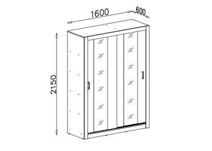 Szafa przesuwna z lustrami MAGNELL 160 cm Dąb sonoma