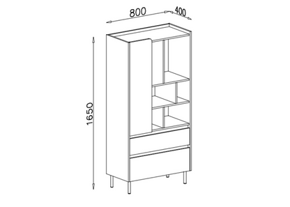Regał półotwarty VALORIA 80cm Eukaliptus