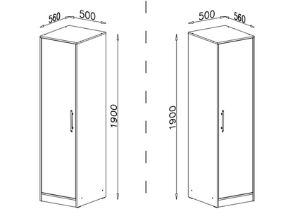 Szafa jednodrzwiowa VENTO 50 cm Kaszmir