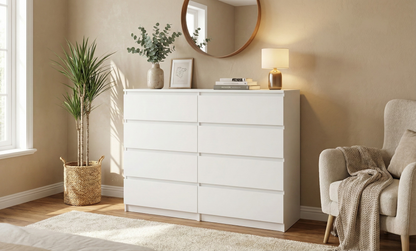 Komoda MODO 100 cm 8 szuflad Biały mat