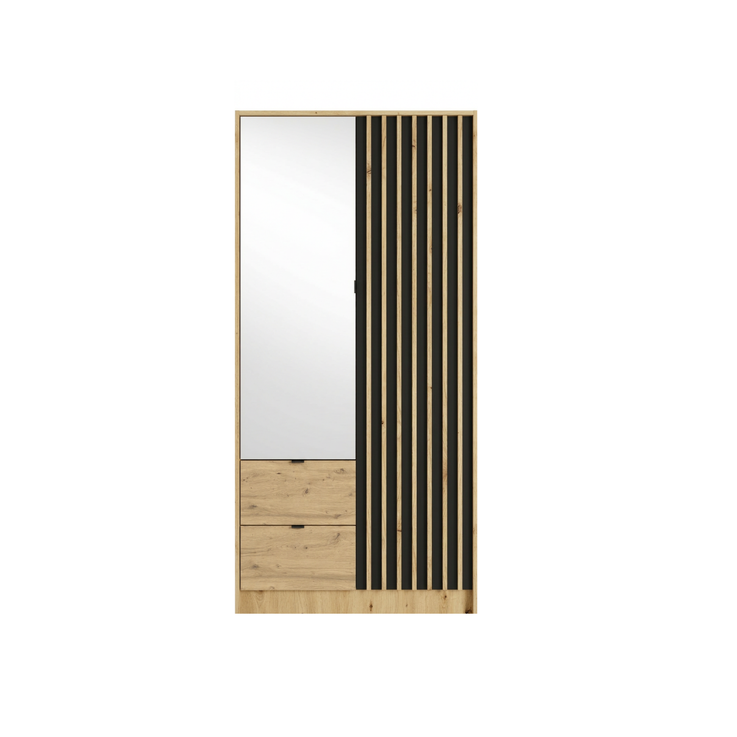 Szafa dwudrzwiowa z lustrem LUNOMA 100 cm Dąb artisan