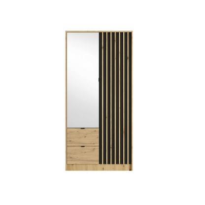 Szafa dwudrzwiowa z lustrem LUNOMA 100 cm Dąb artisan