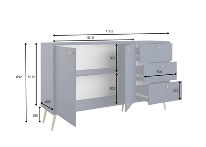 Komoda ETERIS 150 cm Niebieski