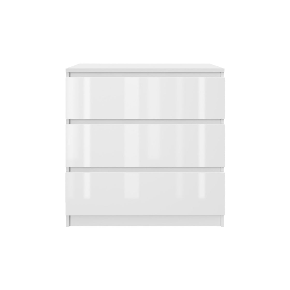 Komoda MODO 80 cm 3 szuflady Biały połysk
