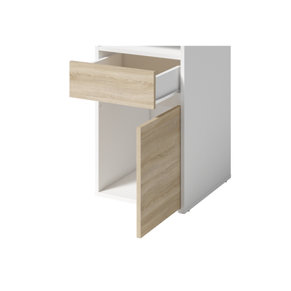Biurko TASKO 120 cm Biały + Dąb sonoma