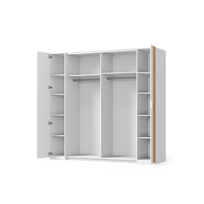Szafa czterodrzwiowa ESPELIS 220 cm Biały + Dąb artisan