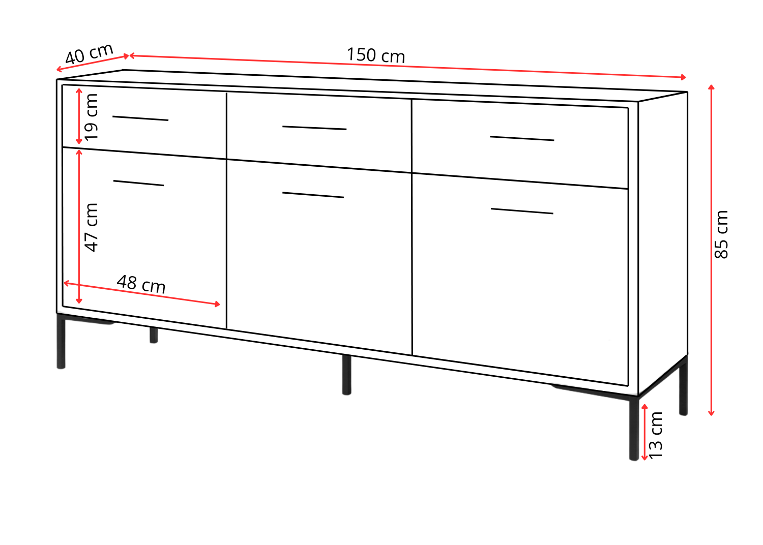 Komoda NORANO 150 cm Dąb artisan