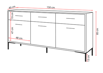 Komoda NORANO 150 cm Dąb artisan
